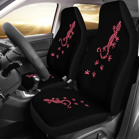 Cute Pink Lizard Paw Print Car Seat Covers