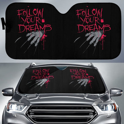 Freddy Krueger Follow Your Dreams Nightmare On Elm Street Car Auto Sun Shades