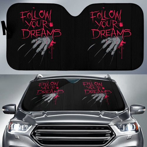Freddy Krueger Follow Your Dreams Nightmare On Elm Street Car Auto Sun Shades