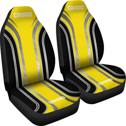 Yellow Black Camaro White Letter Car Seat Covers