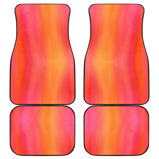 Ombre Sunset Watercolor Front And Back Car Mats