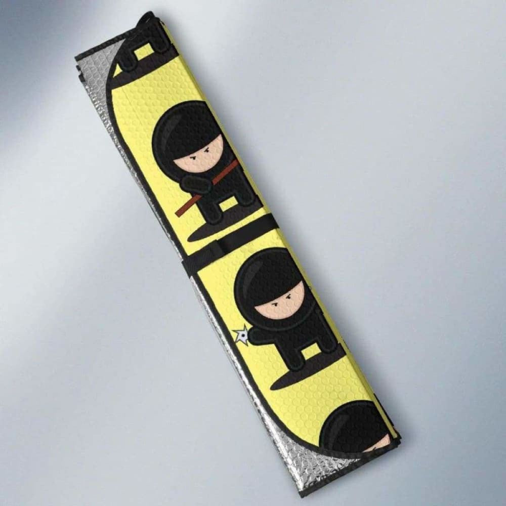 Cute Ninja Yellow Background Car Auto Sun Shades
