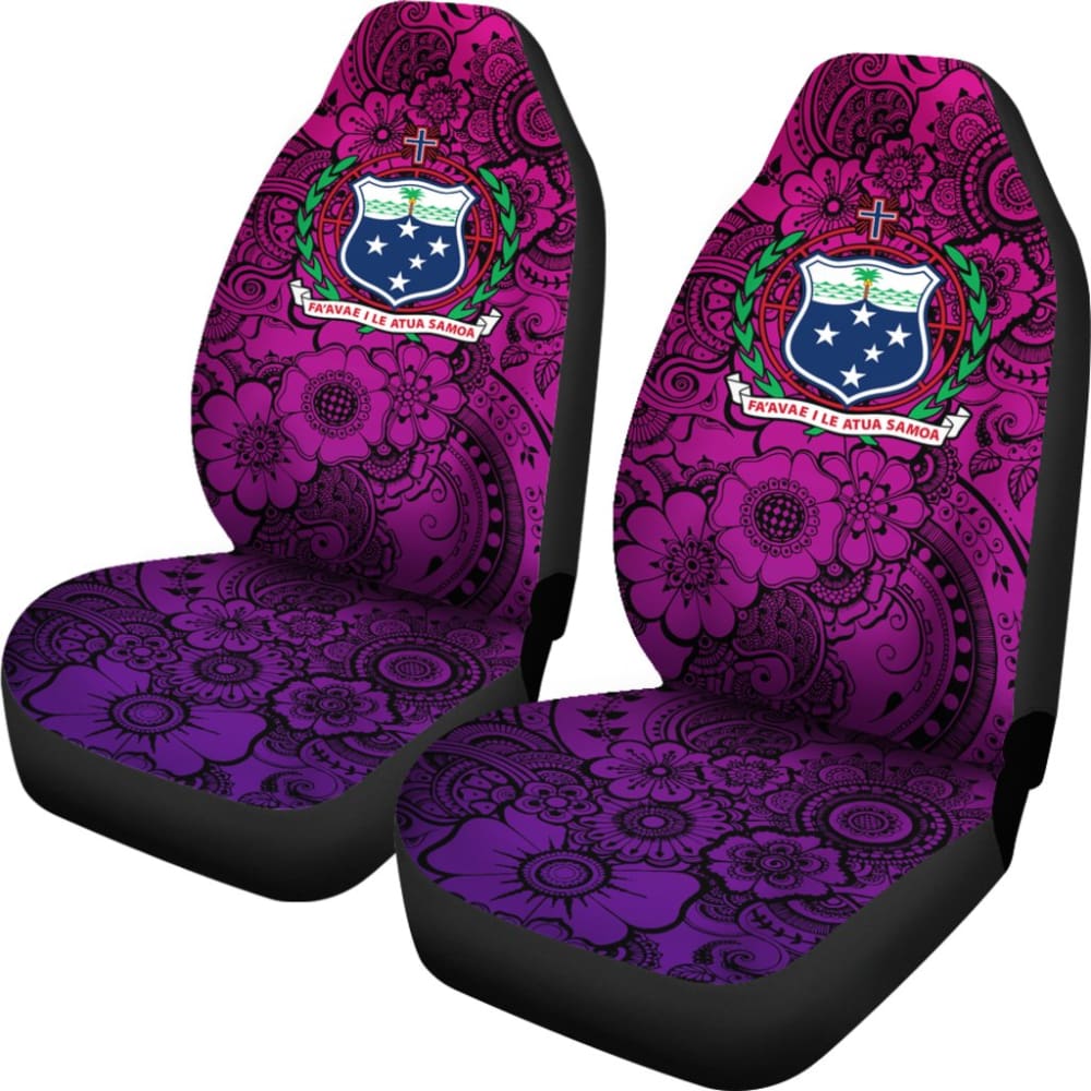 American Samoa Car Seat Covers Polynesian Hibiscus Pattern