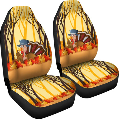 Thanksgiving Turkey In Autumn Leaves Tree Car Seat Covers