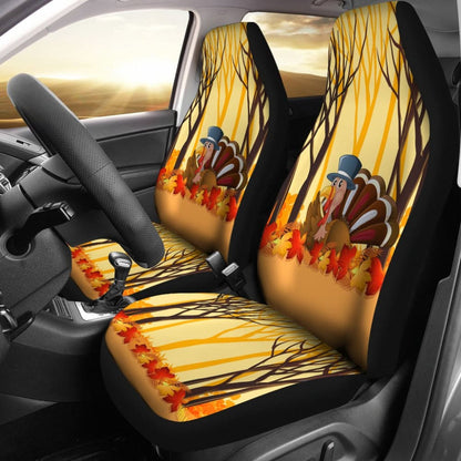 Thanksgiving Turkey In Autumn Leaves Tree Car Seat Covers