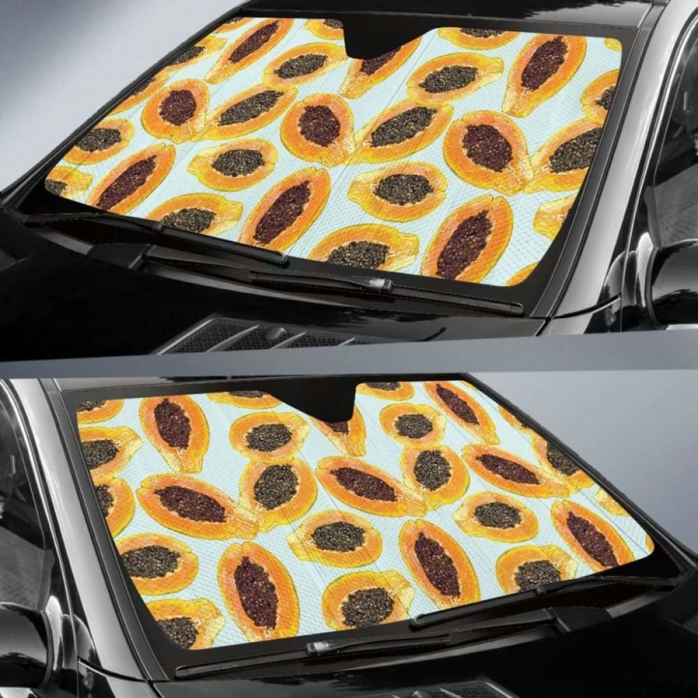 Watercolor Papaya Pattern Car Auto Sun Shades