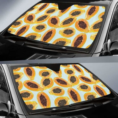 Watercolor Papaya Pattern Car Auto Sun Shades