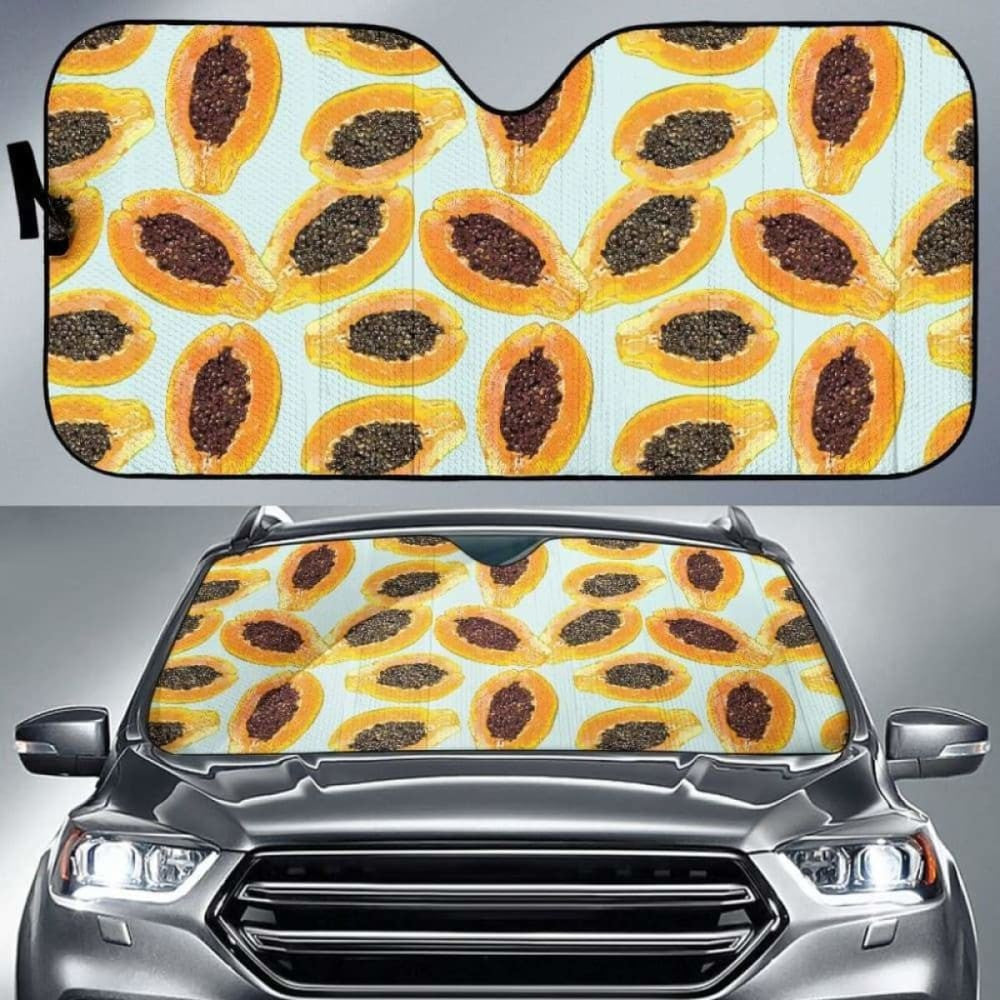 Watercolor Papaya Pattern Car Auto Sun Shades