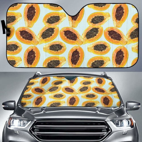 Watercolor Papaya Pattern Car Auto Sun Shades