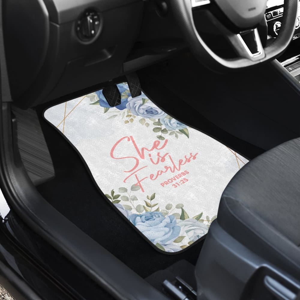 Proverbs: She Is Fearless Car Floor Mats