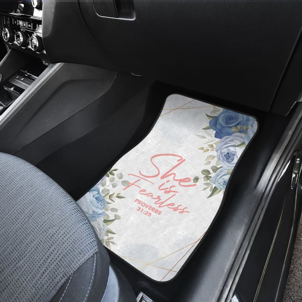 Proverbs: She Is Fearless Car Floor Mats