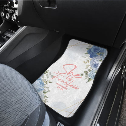 Proverbs: She Is Fearless Car Floor Mats