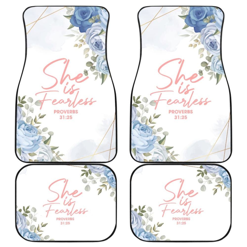Proverbs: She Is Fearless Car Floor Mats