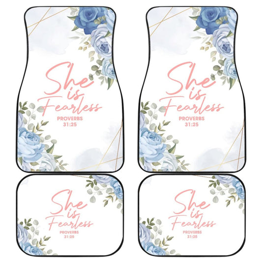 Proverbs: She Is Fearless Car Floor Mats