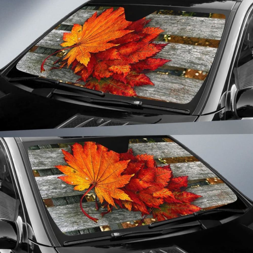 Autumn Red Car Sun Shade