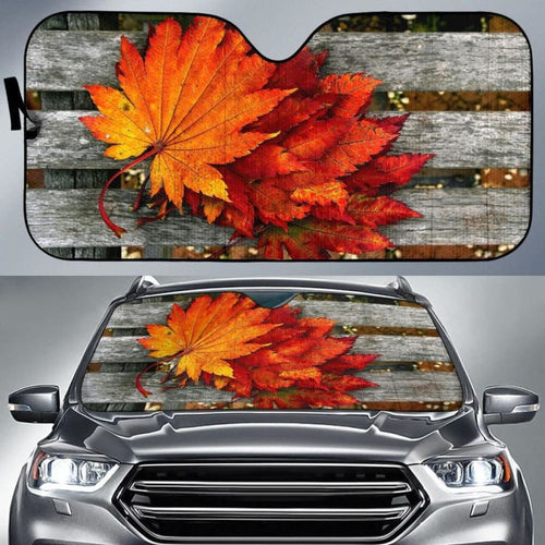 Autumn Red Car Sun Shade