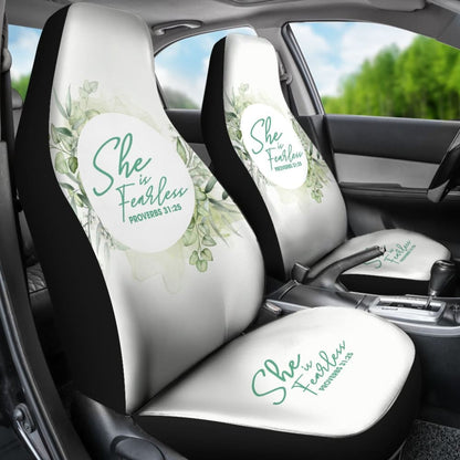 Proverbs: She Is Fearless Woman And Flower Lovers Car Seat Covers