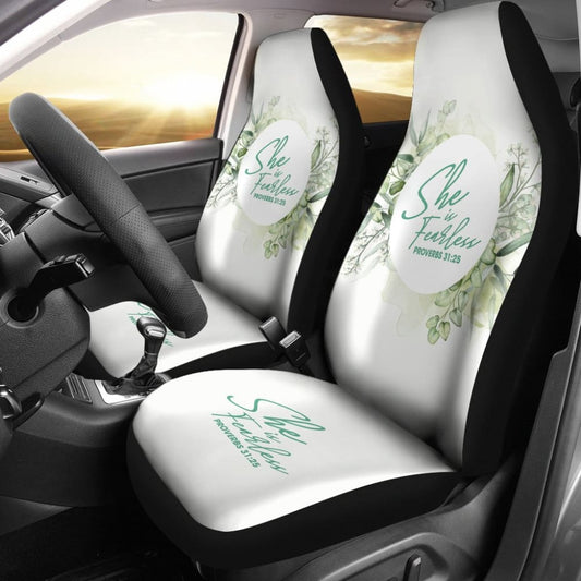 Proverbs: She Is Fearless Woman And Flower Lovers Car Seat Covers