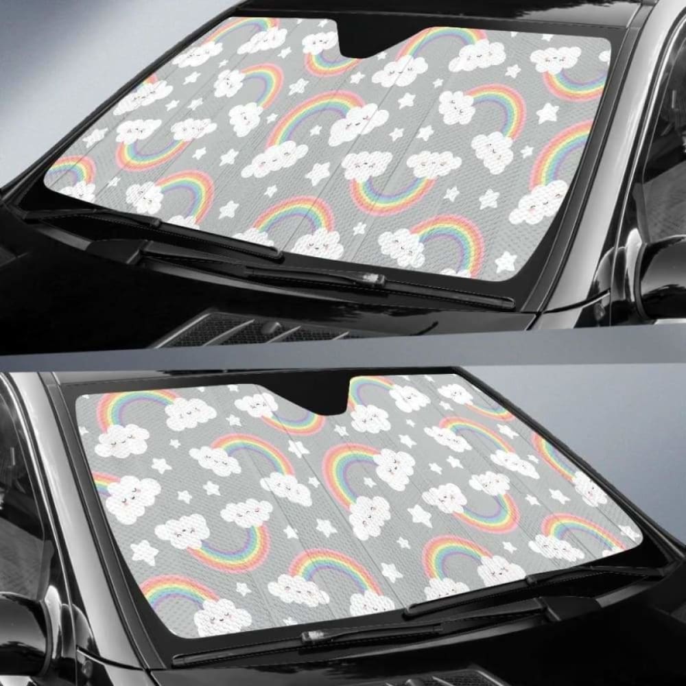 Cute Rainbow Clound Star Pattern Car Auto Sun Shades
