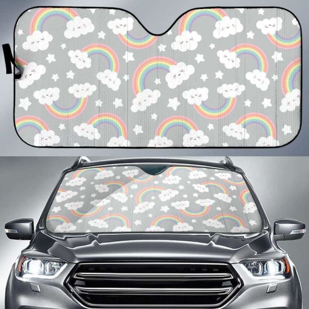 Cute Rainbow Clound Star Pattern Car Auto Sun Shades