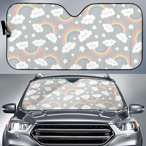 Cute Rainbow Clound Star Pattern Car Auto Sun Shades
