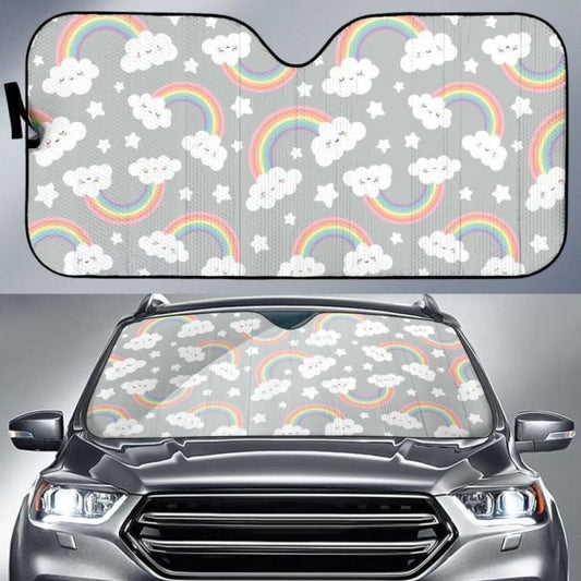 Cute Rainbow Clound Star Pattern Car Auto Sun Shades