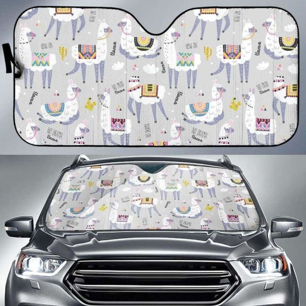 Cute Llama Alpaca Pattern Car Auto Sun Shades