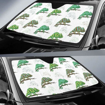 Chameleon Lizard Pattern Car Auto Sun Shades