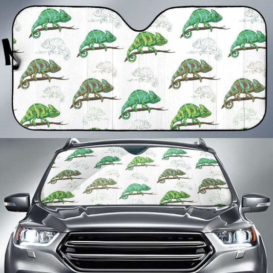 Chameleon Lizard Pattern Car Auto Sun Shades