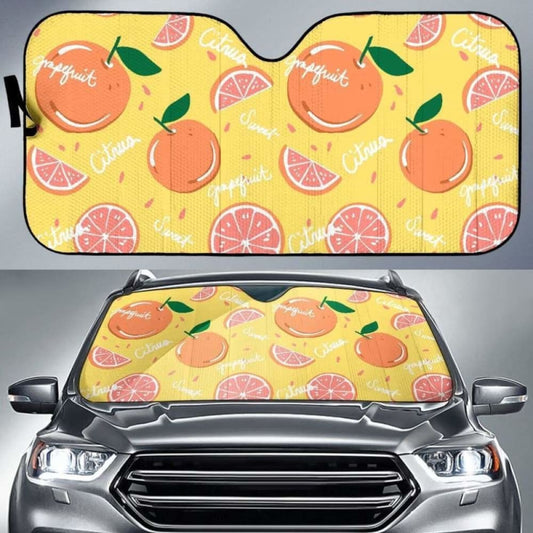 Grapefruit Yellow Background Car Auto Sun Shades