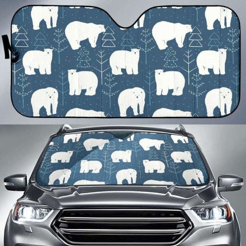 Polar Bear Mother Her Child Pattern Car Auto Sun Shades