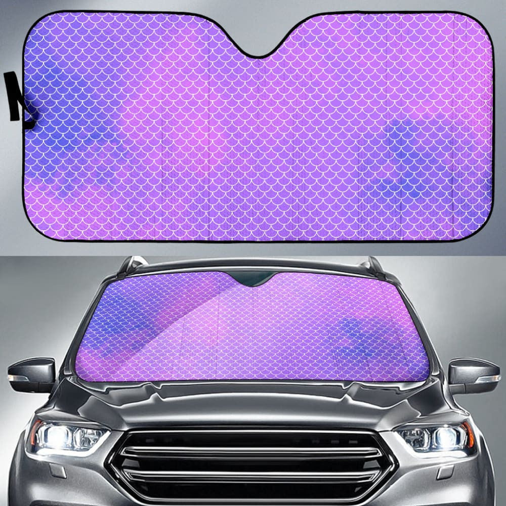 Watercolour Mermaid Scales in Purple and Blue Car Auto Sun Shades