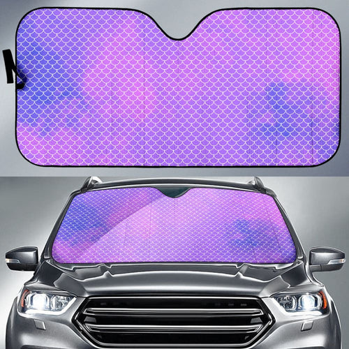 Watercolour Mermaid Scales in Purple and Blue Car Auto Sun Shades