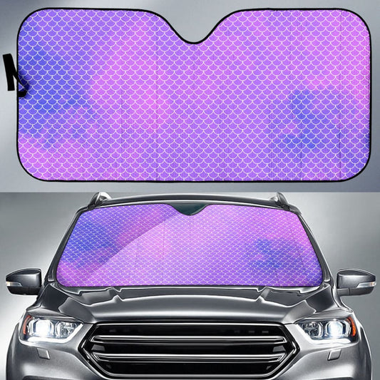Watercolour Mermaid Scales in Purple and Blue Car Auto Sun Shades