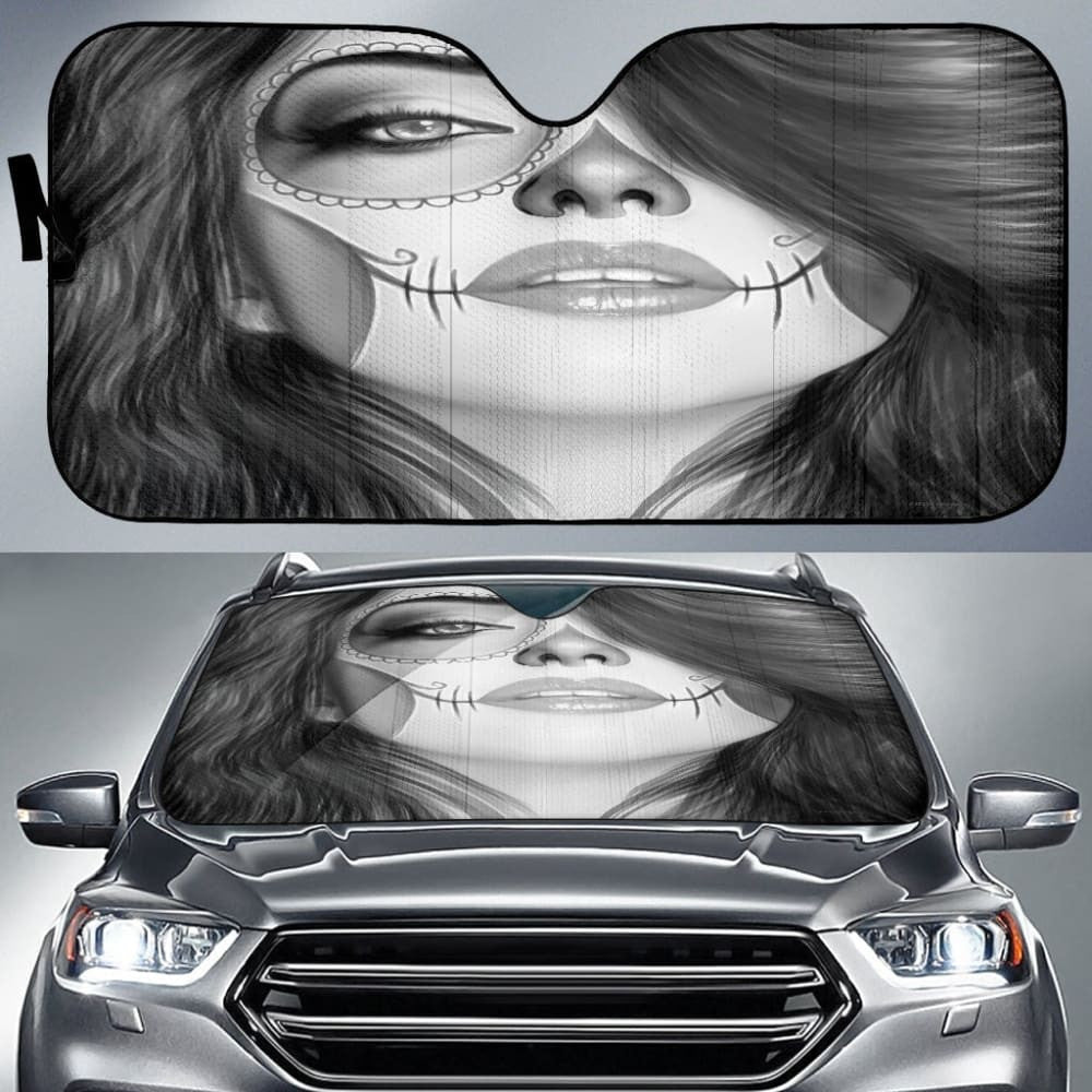 Calavera Fresh Look Design # Auto Sun Shade (Vintage Retro)