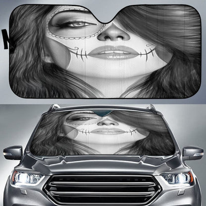 Calavera Fresh Look Design # Auto Sun Shade (Vintage Retro)