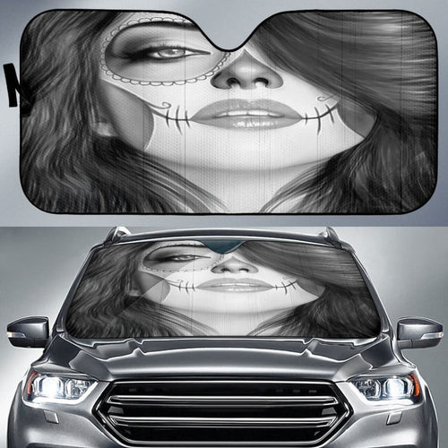 Calavera Fresh Look Design # Auto Sun Shade (Vintage Retro)