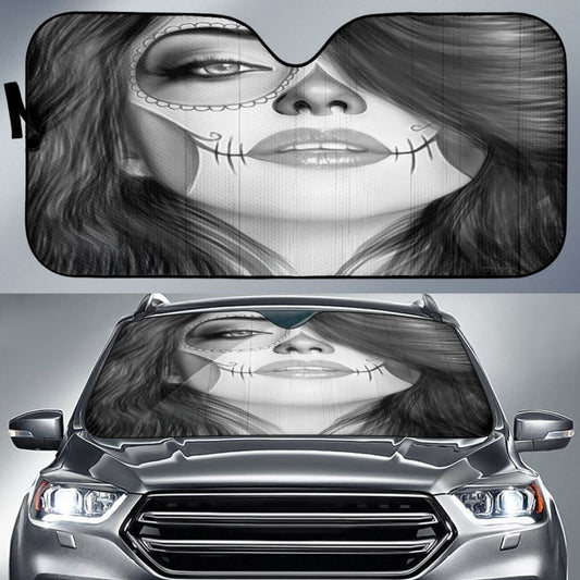 Calavera Fresh Look Design # Auto Sun Shade (Vintage Retro)