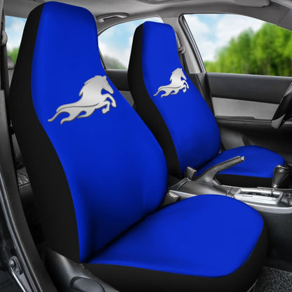 Blue Mustang Horse Silhouette Car Seat Covers Custom