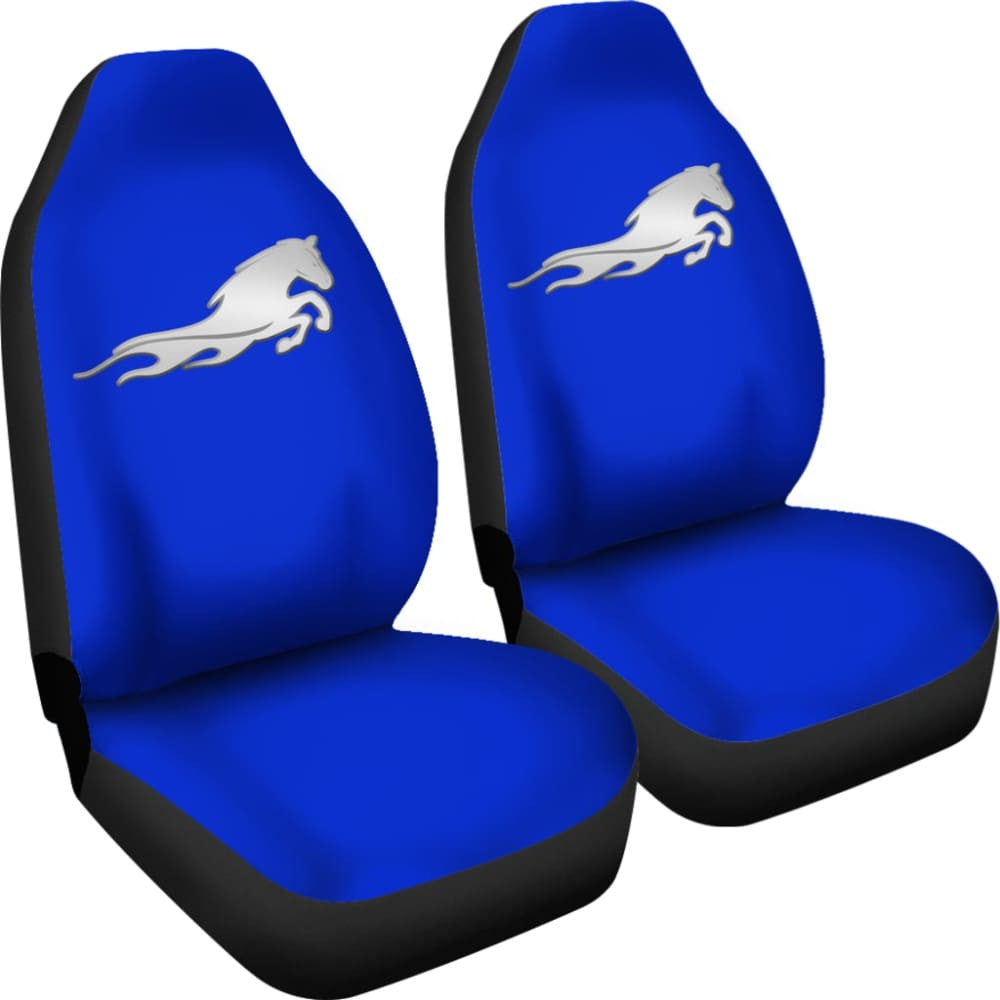Blue Mustang Horse Silhouette Car Seat Covers Custom