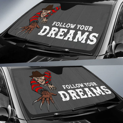 Nightmare on Elm Street Freddy Krueger Follow Your Dreams Car Auto Sun Shades