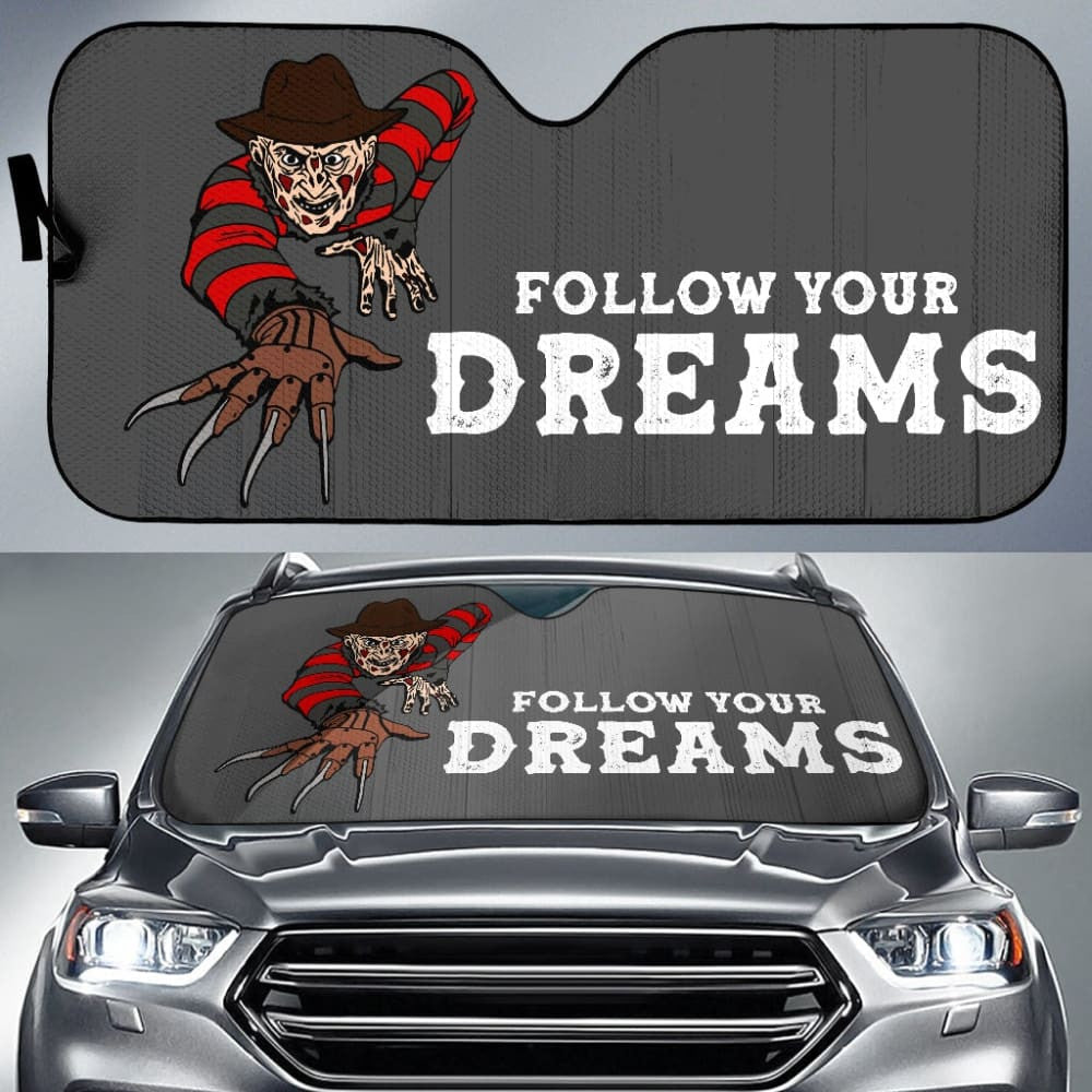 Nightmare on Elm Street Freddy Krueger Follow Your Dreams Car Auto Sun Shades