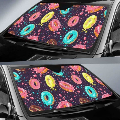 Colorful Donut Glaze Pattern Car Auto Sun Shades