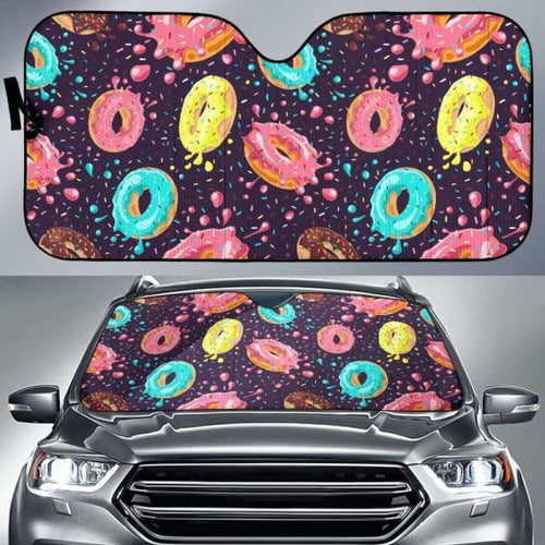 Colorful Donut Glaze Pattern Car Auto Sun Shades