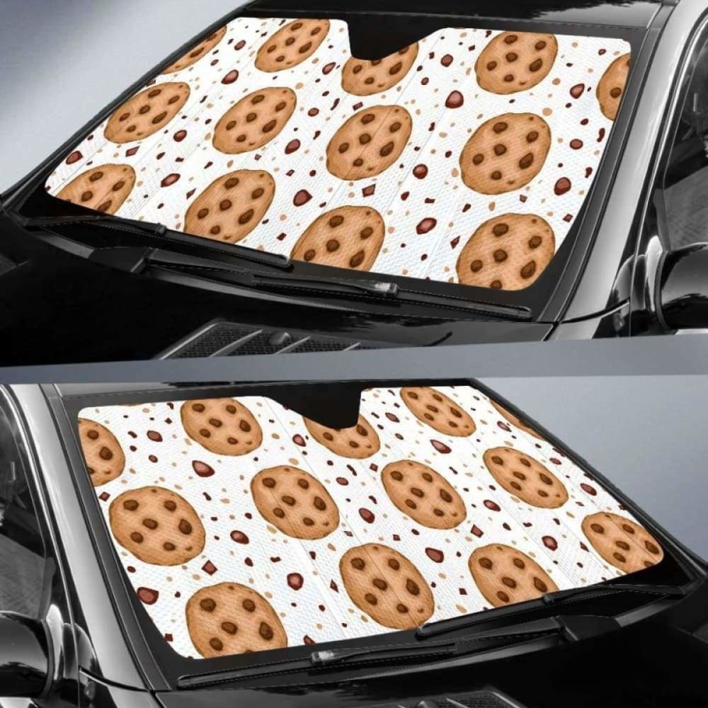Chocolate Chip Cookie Pattern Car Auto Sun Shades