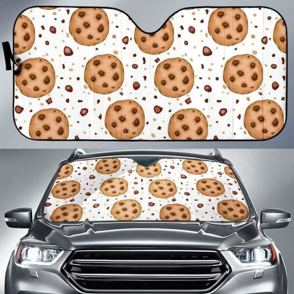 Chocolate Chip Cookie Pattern Car Auto Sun Shades