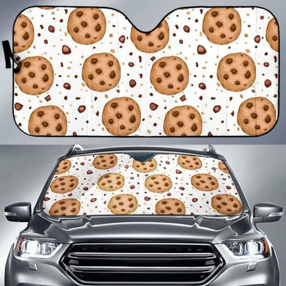 Chocolate Chip Cookie Pattern Car Auto Sun Shades