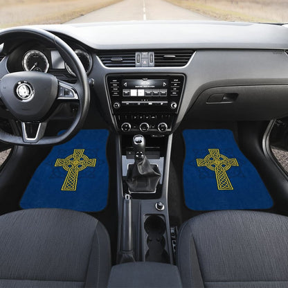 Amazing Yellow Celtic Cross Car Floor Mats