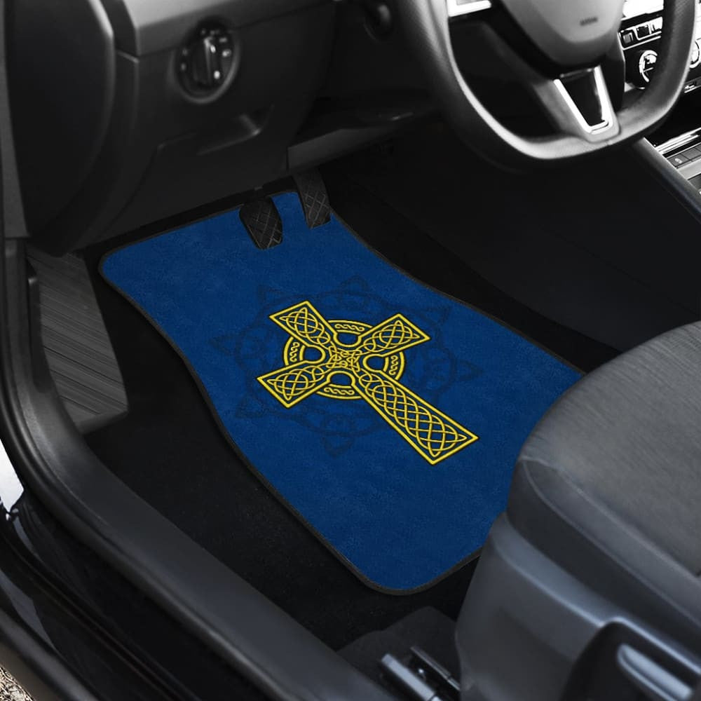 Amazing Yellow Celtic Cross Car Floor Mats