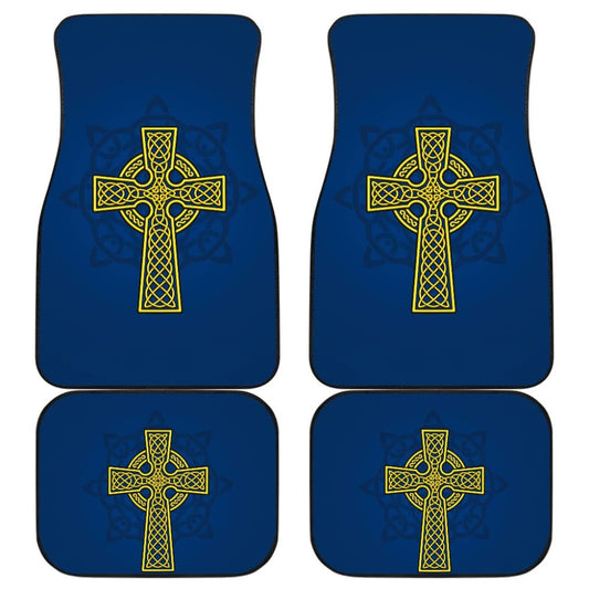Amazing Yellow Celtic Cross Car Floor Mats
